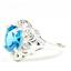 925 Sterling Silver Ladies Filigree Ring, Swiss Blue CZ, SR125