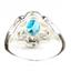 925 Sterling Silver Ladies Filigree Ring, Swiss Blue CZ, SR125