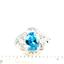 925 Sterling Silver Ladies Filigree Ring, Swiss Blue CZ, SR125