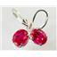 925 Sterling Silver Leverback Earrings, Created Ruby, SE107