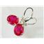 925 Sterling Silver Leverback Earrings, Created Ruby, SE107