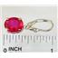 925 Sterling Silver Leverback Earrings, Created Ruby, SE107