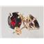 14k Gold Post Earrings, Mozambique Garnet, E102