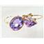 14k Gold Leverback Earrings, Amethyst, E201