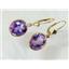 14k Gold Leverback Earrings, Amethyst, E201