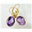 14k Gold Leverback Earrings, Amethyst, E201
