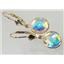 14k Gold Leverback Earrings, Mercury Mist Topaz, E101