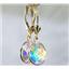 14k Gold Leverback Earrings, Mercury Mist Topaz, E101