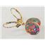14k Gold Leverback Earrings, Created Red/Brown Opal, E201