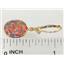 14k Gold Leverback Earrings, Created Red/Brown Opal, E201