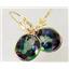 14k Gold Leverback Earrings, Mystic Fire Topaz, E201