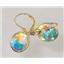 14k Gold Leverback Earrings, Mercury Mist Topaz, E201