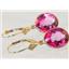 14k Gold Leverback Earrings, Pure Pink Topaz, E201