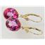 14k Gold Leverback Earrings, Pure Pink Topaz, E201