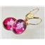 14k Gold Leverback Earrings, Pure Pink Topaz, E201