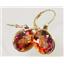 14k Gold Leverback Earrings, Twilight Fire Topaz, E201