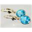 14k Gold Leverback Earrings, Swiss Blue Topaz, E101