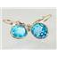 14k Gold Leverback Earrings, Swiss Blue Topaz, E101