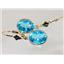 14k Gold Leverback Earrings, Swiss Blue Topaz, E101