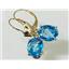 14k Gold Leverback Earrings, Swiss Blue Topaz, E107