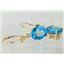 14k Gold Leverback Earrings, Swiss Blue Topaz, E107