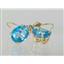 14k Gold Leverback Earrings, Swiss Blue Topaz, E107
