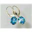 14k Gold Leverback Earrings, Swiss Blue Topaz, E107