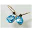 14k Gold Leverback Earrings, Swiss Blue Topaz, E107