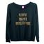 Jenni Womens Lounge Graphic Pajama Top Little Black Sweatshirt New Opt Size