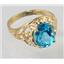 10K, 14K or 18K Gold Ladies Ring, Swiss Blue Topaz, R004