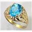 10K, 14K or 18K Gold Ladies Ring, Swiss Blue Topaz, R004