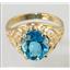 10K, 14K or 18K Gold Ladies Ring, Swiss Blue Topaz, R004