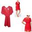 Linea Donatella Womens Juliet Lace-Trimmed Chiffon Wrap Robe Red Sz S/M New