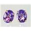 14k Gold Post Earrings, Amethyst, E102
