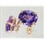 14k Gold Post Earrings, Amethyst, E102