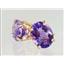 14k Gold Post Earrings, Amethyst, E102