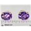 14k Gold Post Earrings, Amethyst, E102