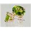 14k Gold Post Earrings, Peridot, E102