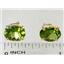 14k Gold Post Earrings, Peridot, E102