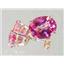 14k Gold Post Earrings, Pure Pink Topaz, E102