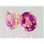 14k Gold Post Earrings, Pure Pink Topaz, E102