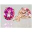 14k Gold Post Earrings, Pure Pink Topaz, E102