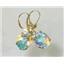 14k Gold Leverback Earrings, Mercury Mist Topaz, E207