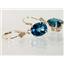 Custom Listing: 14K Gold Leverback Earrings, London Blue Topaz, E107
