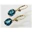 Custom Listing: 14K Gold Leverback Earrings, London Blue Topaz, E107