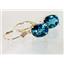 Custom Listing: 14K Gold Leverback Earrings, London Blue Topaz, E107