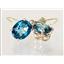 Custom Listing: 14K Gold Leverback Earrings, London Blue Topaz, E107