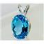 925 Sterling Silver Pendant, Swiss Blue Topaz, SP004