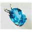 925 Sterling Silver Pendant, Swiss Blue Topaz, SP004