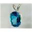 925 Sterling Silver Pendant, Swiss Blue Topaz, SP004